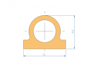 Silicone Profile P96047B - type format Flat Silicone profile with Bubble - irregular shape