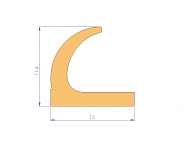 Silicone Profile P96047F - type format L - irregular shape