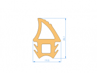 Silicone Profile P96065A - type format Double Hole - irregular shape