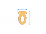 Silicone Profile P96116 - type format T - irregular shape