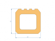 Silicone Profile P96146C - type format D - irregular shape