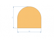 Silicone Profile P96165C - type format D - irregular shape