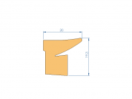 Silicone Profile P96206B - type format Lipped - irregular shape