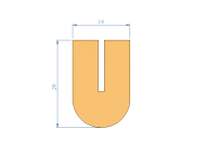 Silicone Profile P96226A - type format U - irregular shape