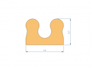 Silicone Profile P96277 - type format U - irregular shape