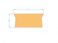 Silicone Profile P96306B - type format Trapezium - irregular shape