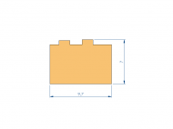 Silicone Profile P96483Q - type format Trapezium - irregular shape