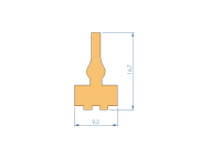 Silicone Profile P96483S - type format T - irregular shape