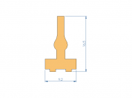 Silicone Profile P96483T - type format T - irregular shape