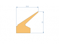 Silicone Profile P96496A - type format Lipped - irregular shape