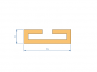 Silicone Profile P96502A - type format Trapezium - irregular shape