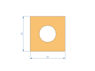 Silicone Profile P96571A - type format Square - regular shape