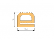 Silicone Profile P965A3 - type format e - irregular shape