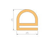 Silicone Profile P965AE - type format e - irregular shape