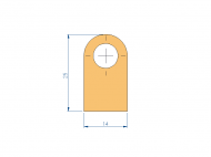 Silicone Profile P965AG - type format D - irregular shape