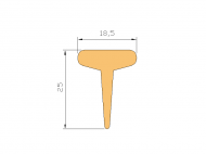 Silicone Profile P965CB - type format T - irregular shape