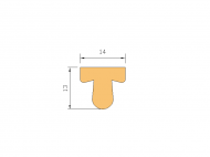 Silicone Profile P965E - type format T - irregular shape