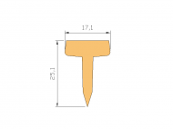 Silicone Profile P965G - type format T - irregular shape