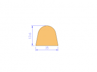 Silicone Profile P965Z - type format D - irregular shape