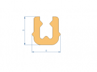 Silicone Profile P96619D - type format U - irregular shape