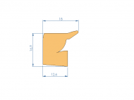 Silicone Profile P96680A - type format Lipped - irregular shape