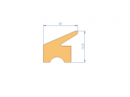 Silicone Profile P96680I - type format Lipped - irregular shape