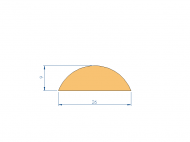 Silicone Profile P96683A - type format D - irregular shape