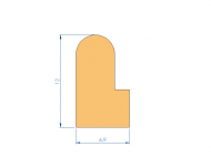 Silicone Profile P96690A - type format L - irregular shape