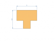 Silicone Profile P96786A - type format T - irregular shape