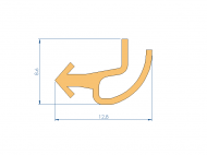 Silicone Profile P96800 - type format U - irregular shape