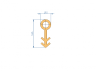 Silicone Profile P96800A - type format solid b/p shape - irregular shape