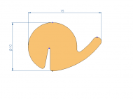 Silicone Profile P96833A - type format solid b/p shape - irregular shape