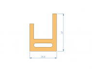 Silicone Profile P96842B - type format U - irregular shape