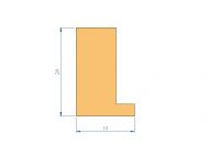 Silicone Profile P96913CT - type format L - irregular shape