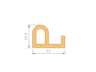Silicone Profile P97 - type format solid b/p shape - irregular shape