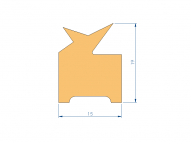 Silicone Profile P97021K - type format Lipped - irregular shape