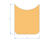 Silicone Profile P97094B - type format D - irregular shape