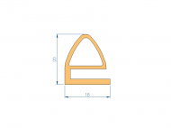 Silicone Profile P97115A - type format e - irregular shape