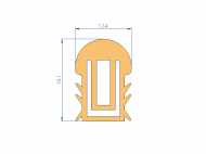 Silicone Profile P97115D - type format Double Hole - irregular shape