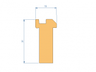 Silicone Profile P97167D - type format T - irregular shape