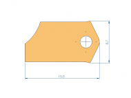 Silicone Profile P97167E - type format Trapezium - irregular shape