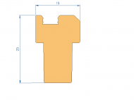 Silicone Profile P97167K - type format T - irregular shape