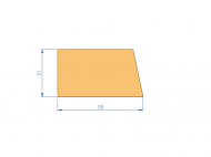 Silicone Profile P97205H - type format Flat Silicone Profile - irregular shape