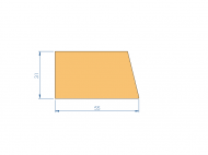 Silicone Profile P97205J - type format Flat Silicone Profile - irregular shape