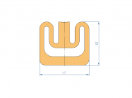 Silicone Profile P97279AG - type format D - irregular shape