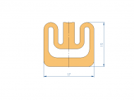 Silicone Profile P97279AL - type format D - irregular shape