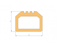 Silicone Profile P97279CW - type format Trapezium - irregular shape