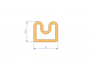 Silicone Profile P97279DH - type format Trapezium - irregular shape