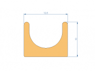 Silicone Profile P97279DL - type format U - irregular shape