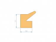 Silicone Profile P97471A - type format Lipped - irregular shape